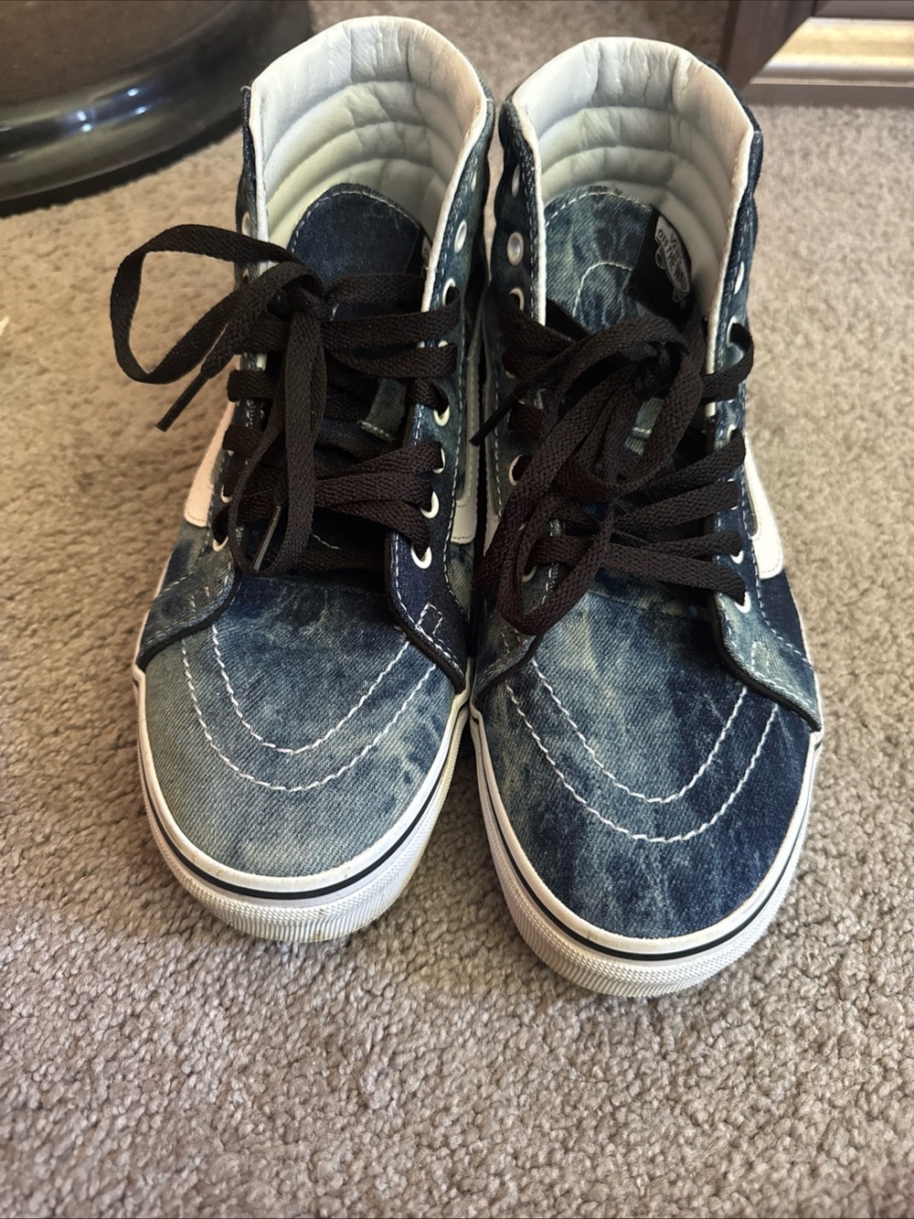Vans Blue Denim High-Top Skate Shoes